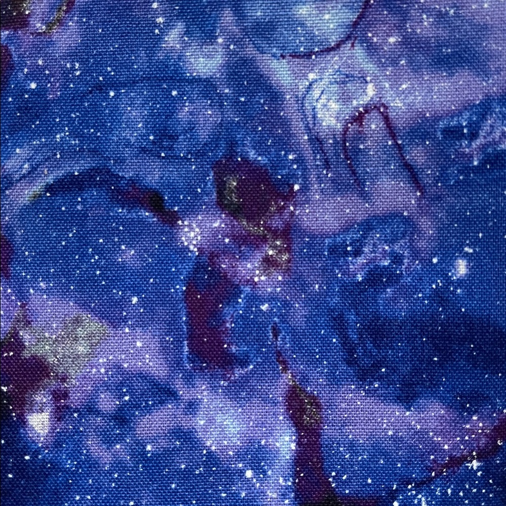 ✨$5 OFF BUNDLE✨ Cotton Fat Quarters Green Blue Purple Star Galaxy Print Quilting - Picture 8 of 12